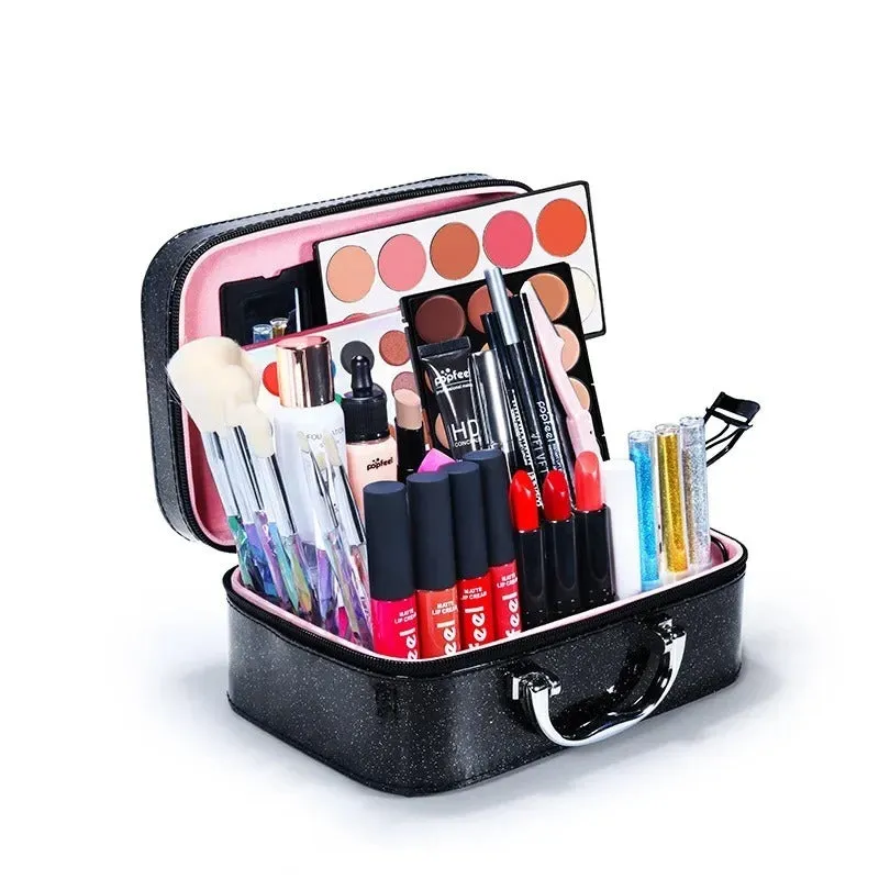 Beginner cosmetics makeup set in white and natural nude shades, KIT014#, gift box packaging, universal skin type.