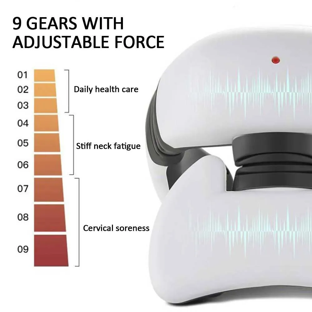 Smart electric pulse back and neck massager with 4 heads, remote control, and hot compress