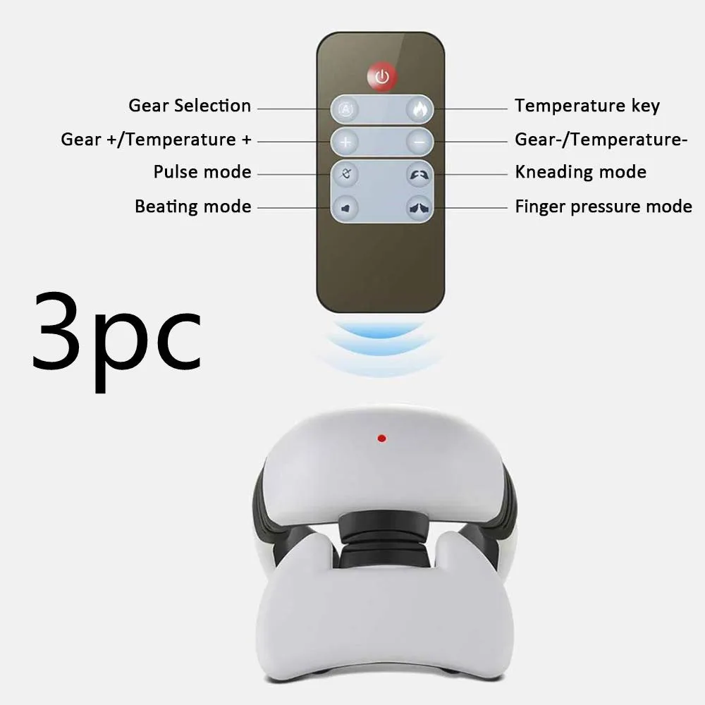 Smart electric pulse back and neck massager with 4 heads, remote control, and hot compress