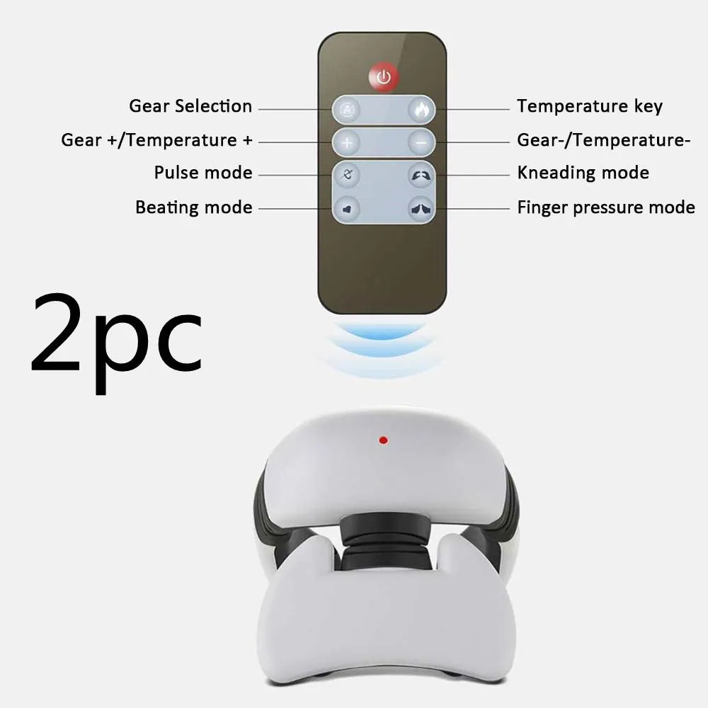 Smart electric pulse back and neck massager with 4 heads, remote control, and hot compress