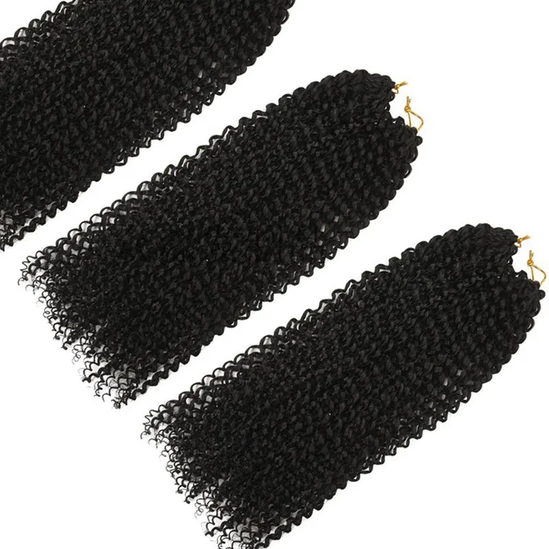 Passion twist crochet braids 18 inch high temperature wire synthetic hair extension spring twist style black colour