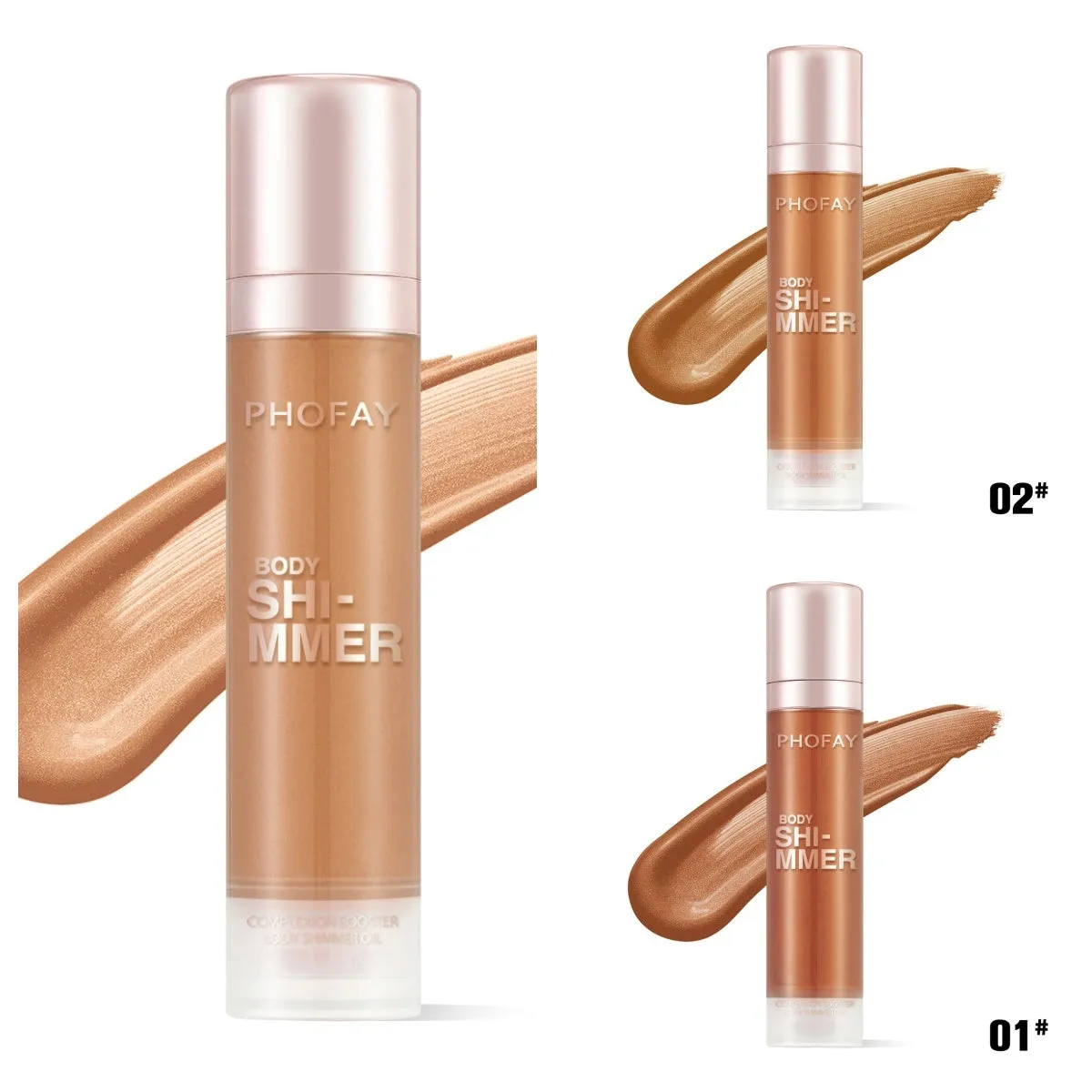 PHOFAY Body Shimmer Oil 25ml bottle with lightweight silky shimmering formula