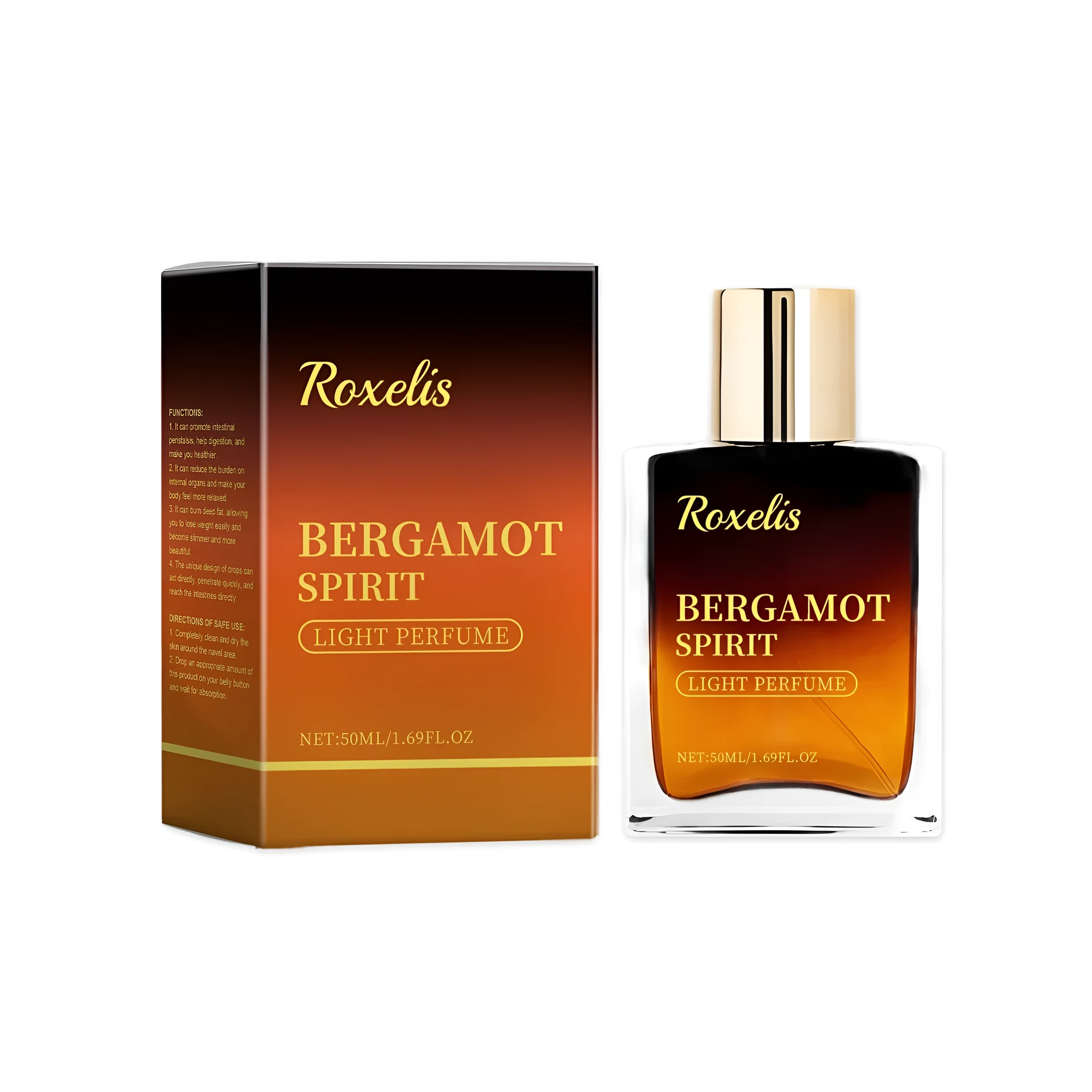 Charming Perfume 50ml bottle with bergamot amber pepper and patchouli extracts, 5.5x2.6x9.5cm