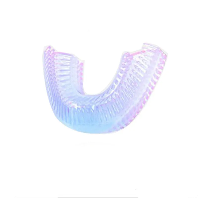 U type electric toothbrush with food-grade silica gel head in pink for children aged 2-7 years