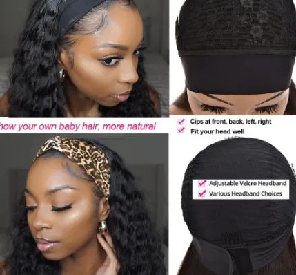 Ladies black chemical fiber hair band wig 26 inch 66cm full mechanism construction