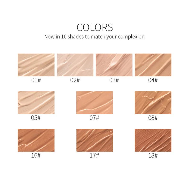 Dual-use waterproof liquid foundation with buildable coverage for face and body