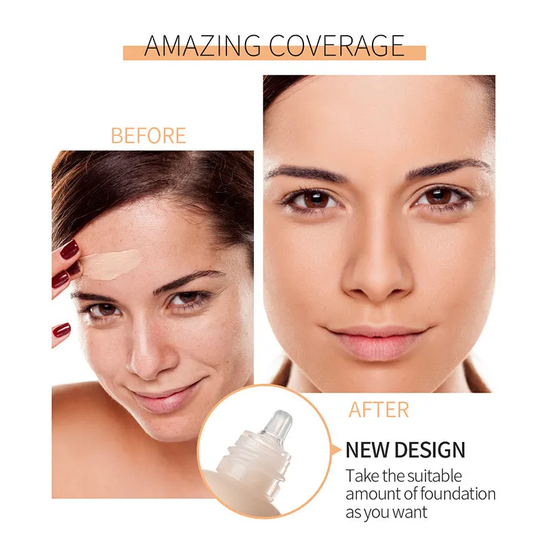 Dual-use waterproof liquid foundation with buildable coverage for face and body