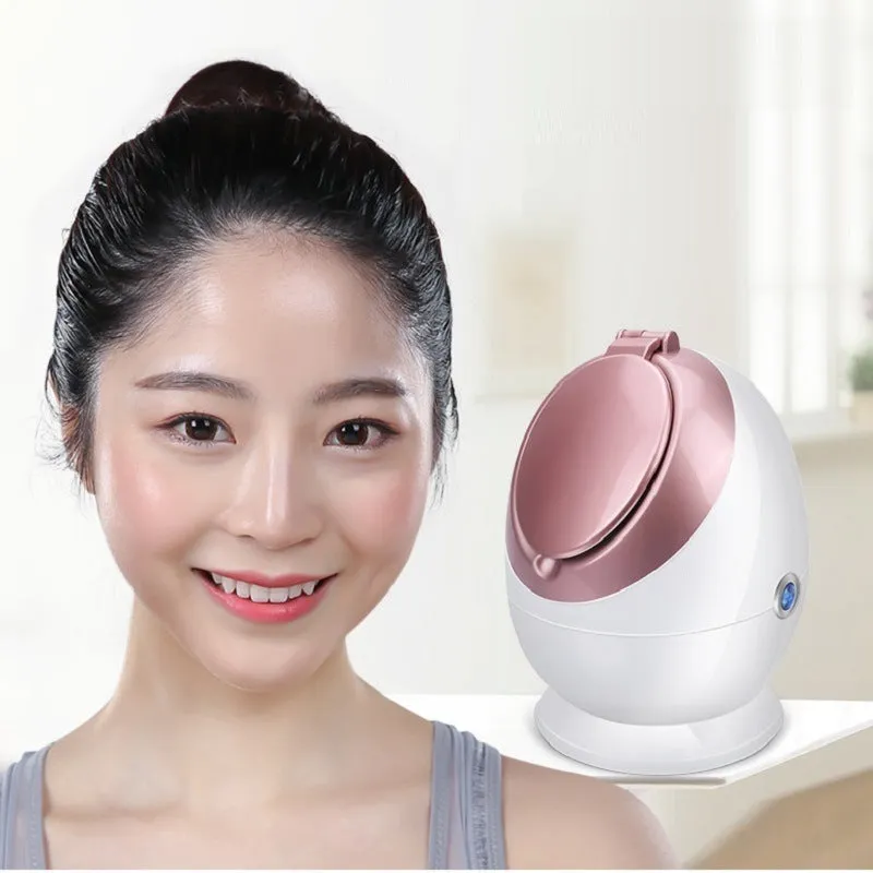 White Nano Ionic Facial Steamer SA-166A with thermal spray function on a tabletop