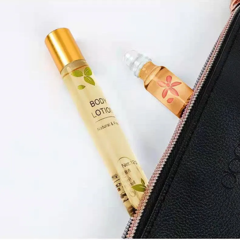 Mengxilan deodorant roll-on 12ml antiperspirant in green and pink, portable size with ball applicator