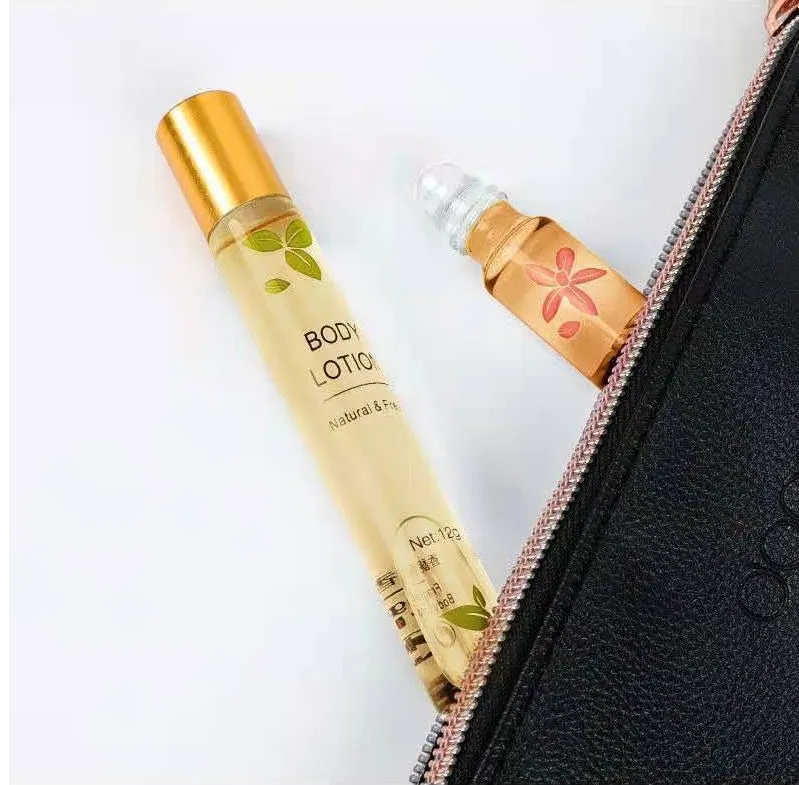 Mengxilan deodorant roll-on 12ml antiperspirant in green and pink, portable size with ball applicator