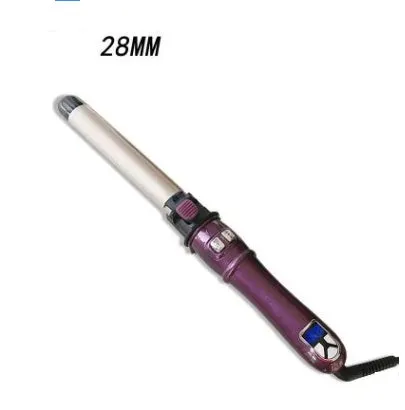 Automatic ceramic electric curling iron with LED display in black, showing barrel and control buttons