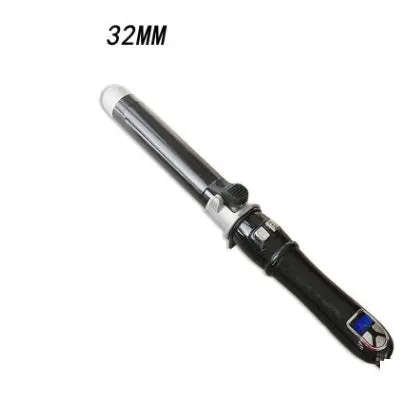 Automatic ceramic electric curling iron with LED display in black, showing barrel and control buttons