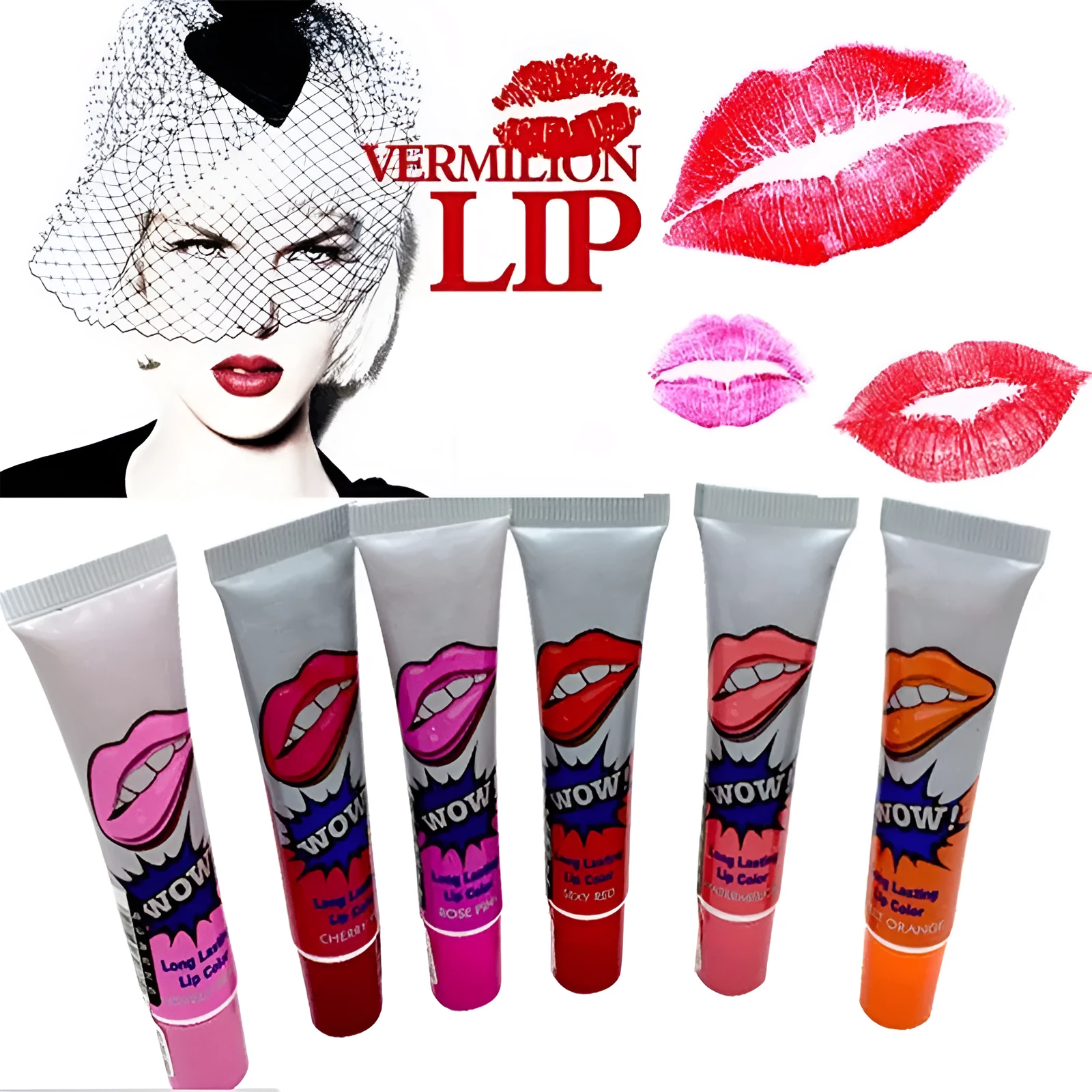 Lip tattoo tearing lip gloss stick in Cherry Red, 10x2cm, long-lasting waterproof formula