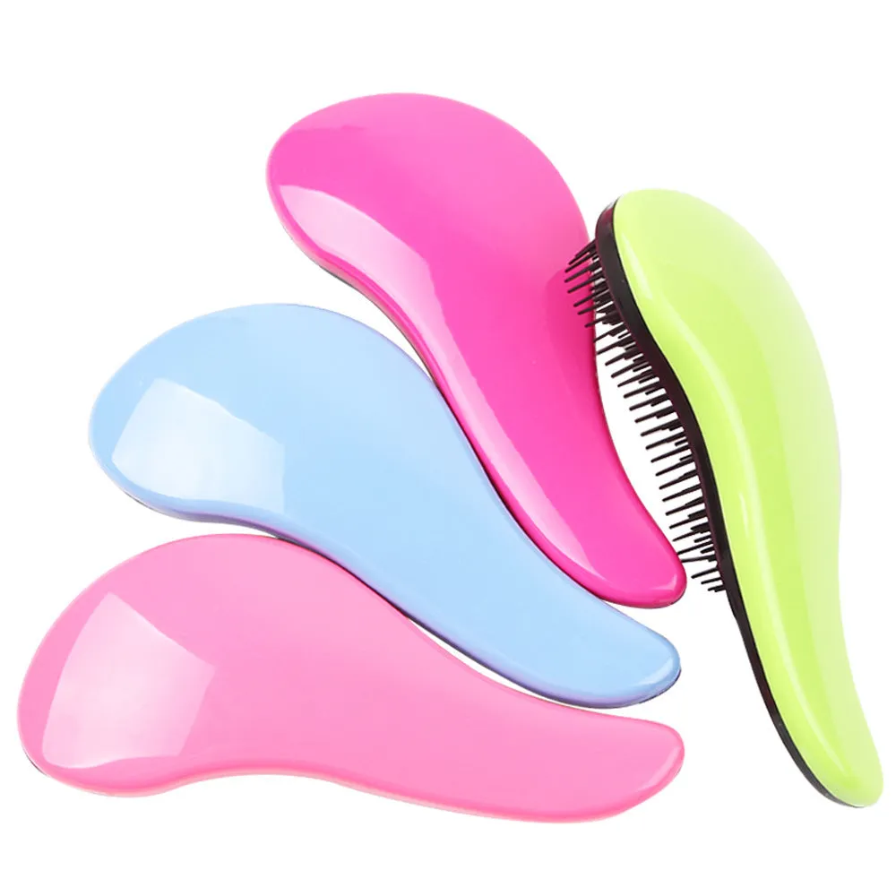 18cm plastic hair comb detangling anti-knot styling tool in black colour