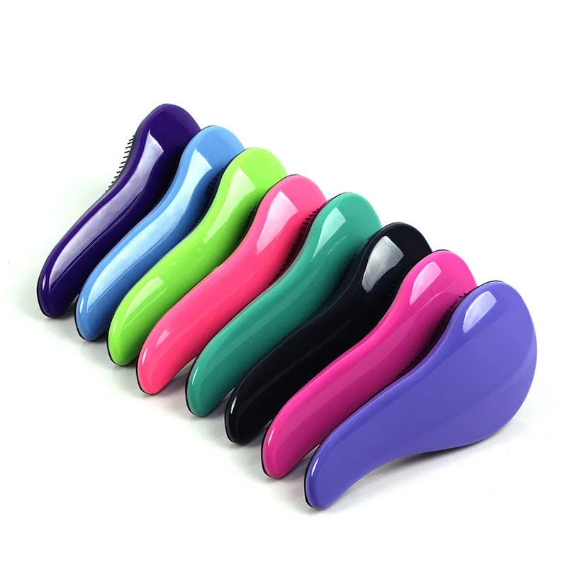 18cm plastic hair comb detangling anti-knot styling tool in black colour