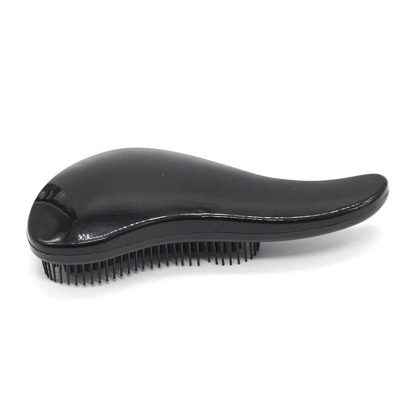 18cm plastic hair comb detangling anti-knot styling tool in black colour