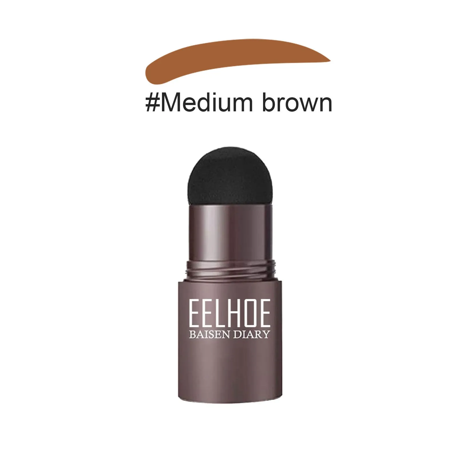 Eyebrow mold set with dark brown stencil and makeup powder on a beauty tool