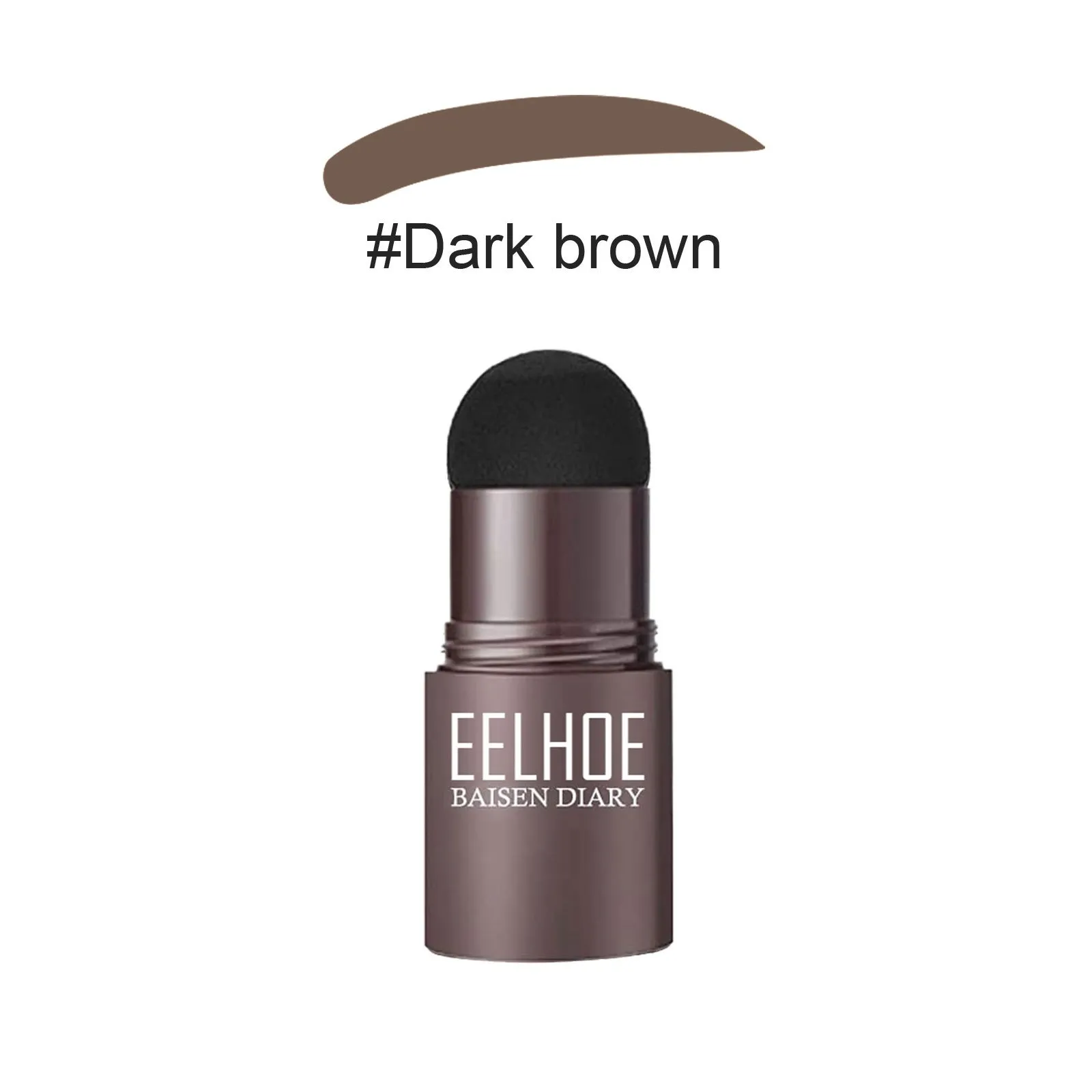 Eyebrow mold set with dark brown stencil and makeup powder on a beauty tool