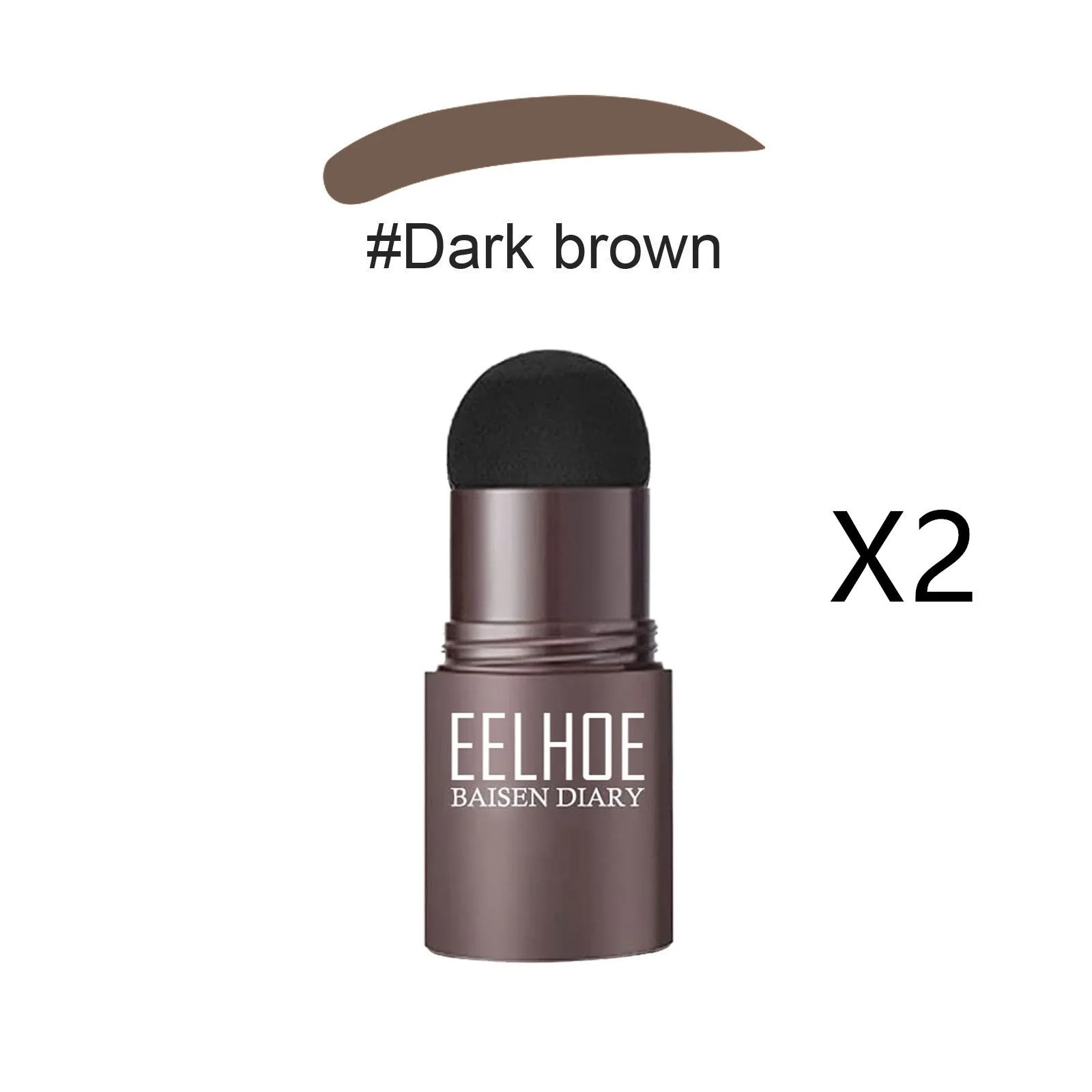 Eyebrow mold set with dark brown stencil and makeup powder on a beauty tool