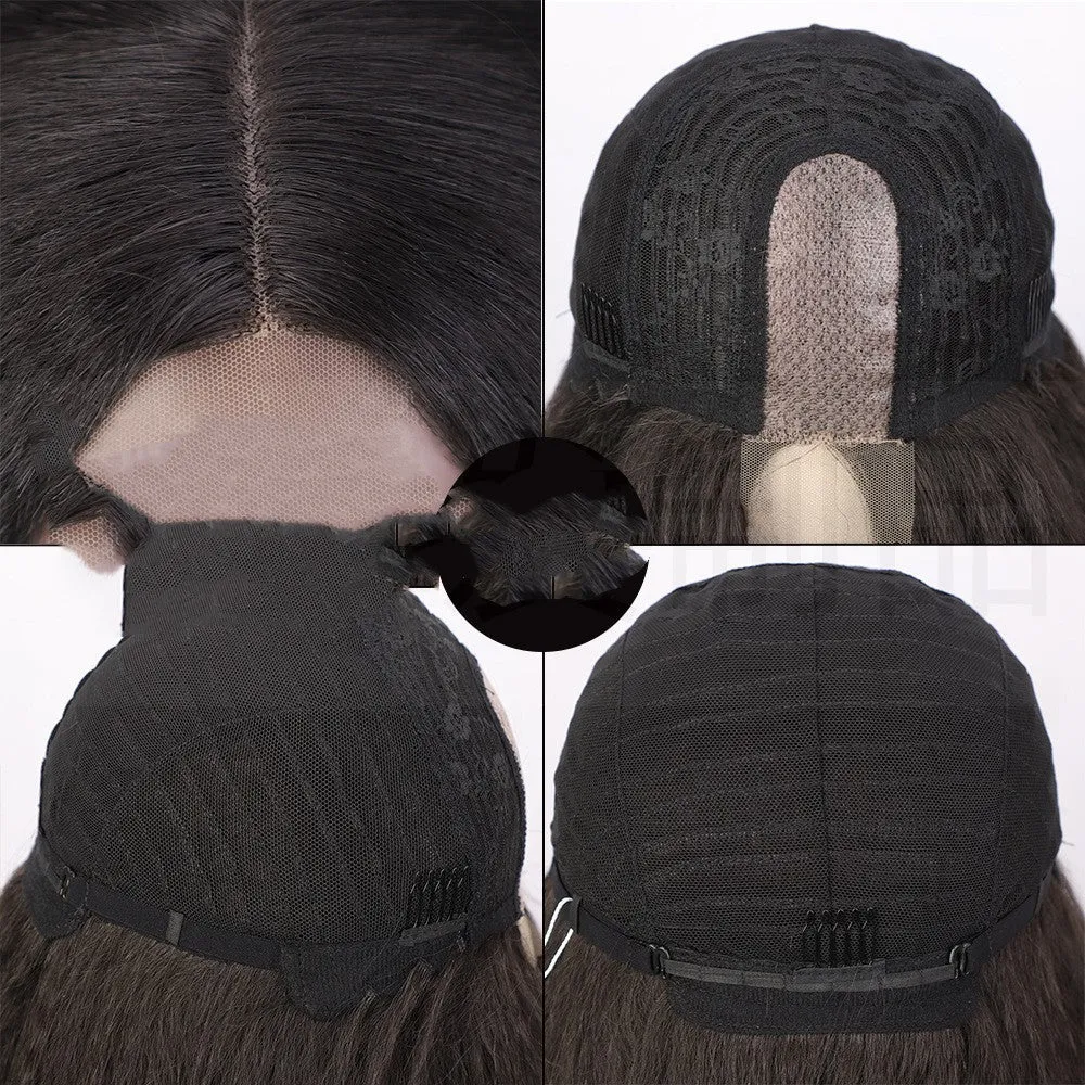 European American women's former lace wig 30 inch straight high temperature silk