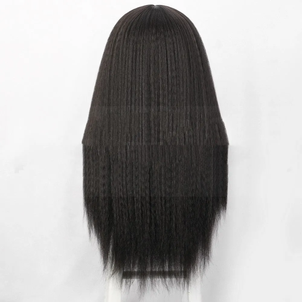 European American women's former lace wig 30 inch straight high temperature silk