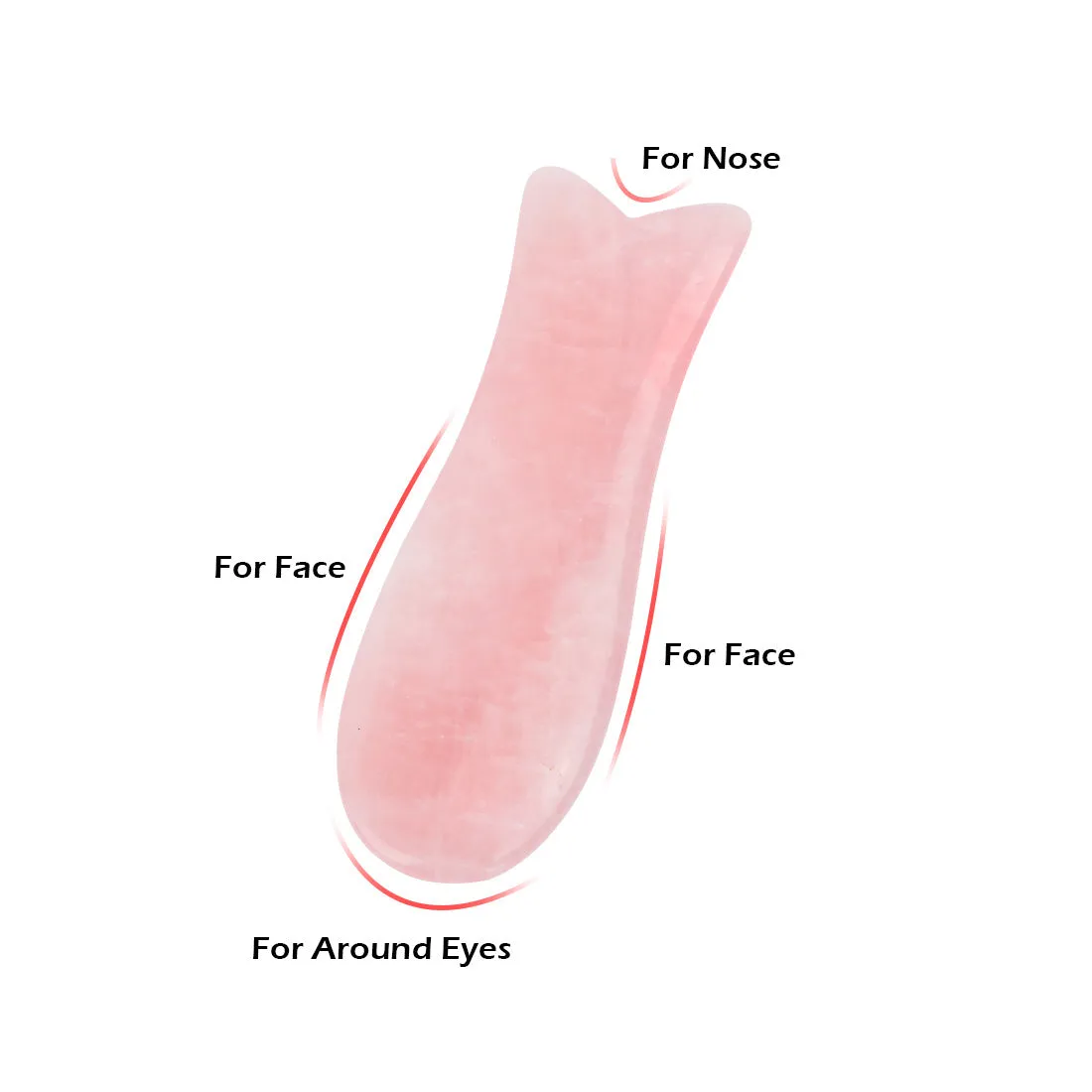Natural jade gua sha scraper in heart shape on a light surface, 6.3cm x 4.5cm, hand-polished stone
