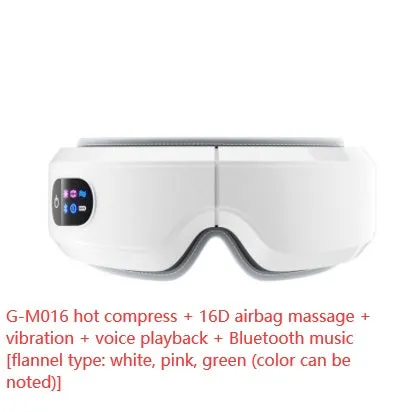 White eye massager with air pressure, hot compress, and vibration functions, USB-powered, with Bluetooth music