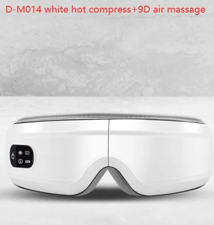 White eye massager with air pressure, hot compress, and vibration functions, USB-powered, with Bluetooth music