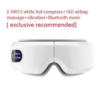 White eye massager with air pressure, hot compress, and vibration functions, USB-powered, with Bluetooth music
