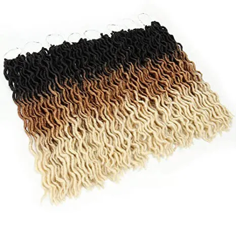 Ombre curly crochet hair extensions synthetic braiding hair high temperature wire medium long length star fashion