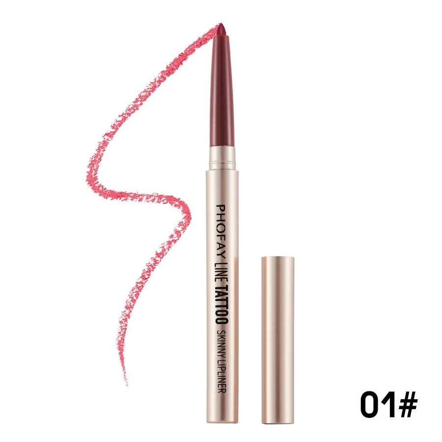 PHOFAY Lipliner waterproof anti-fading 0.8g lip pencil in colour options 01-08 with precise tip