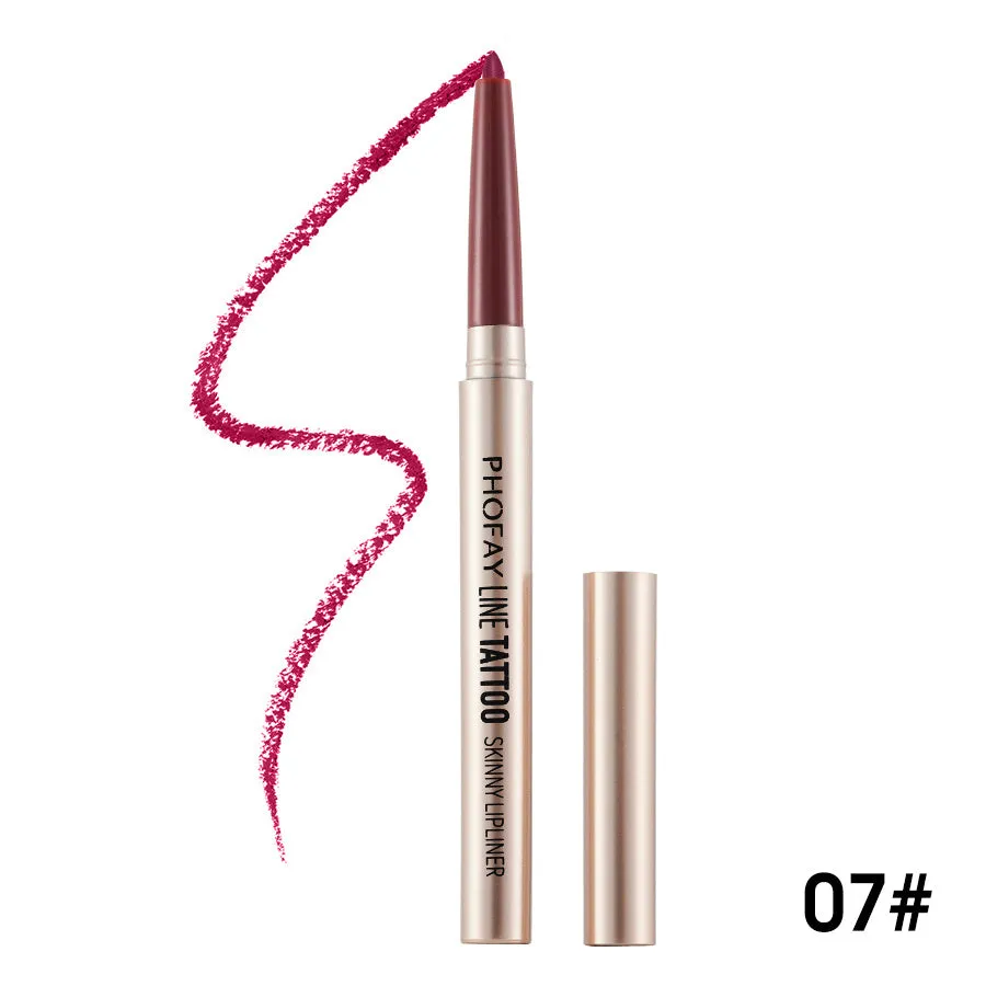 PHOFAY Lipliner waterproof anti-fading 0.8g lip pencil in colour options 01-08 with precise tip