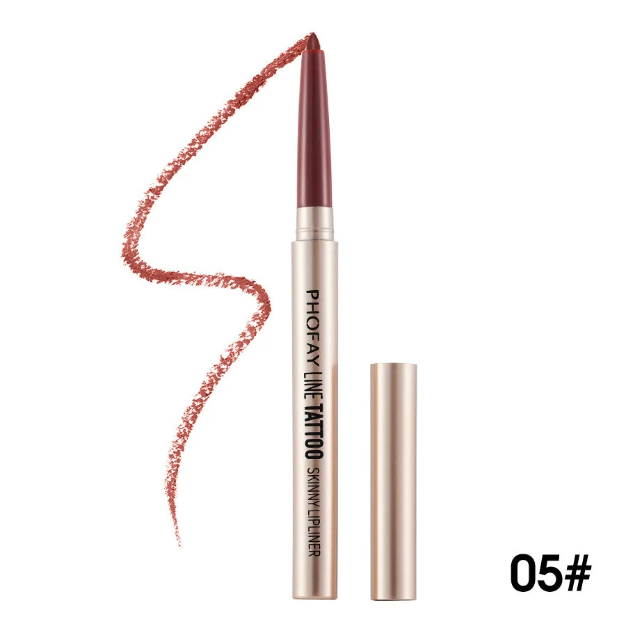 PHOFAY Lipliner waterproof anti-fading 0.8g lip pencil in colour options 01-08 with precise tip