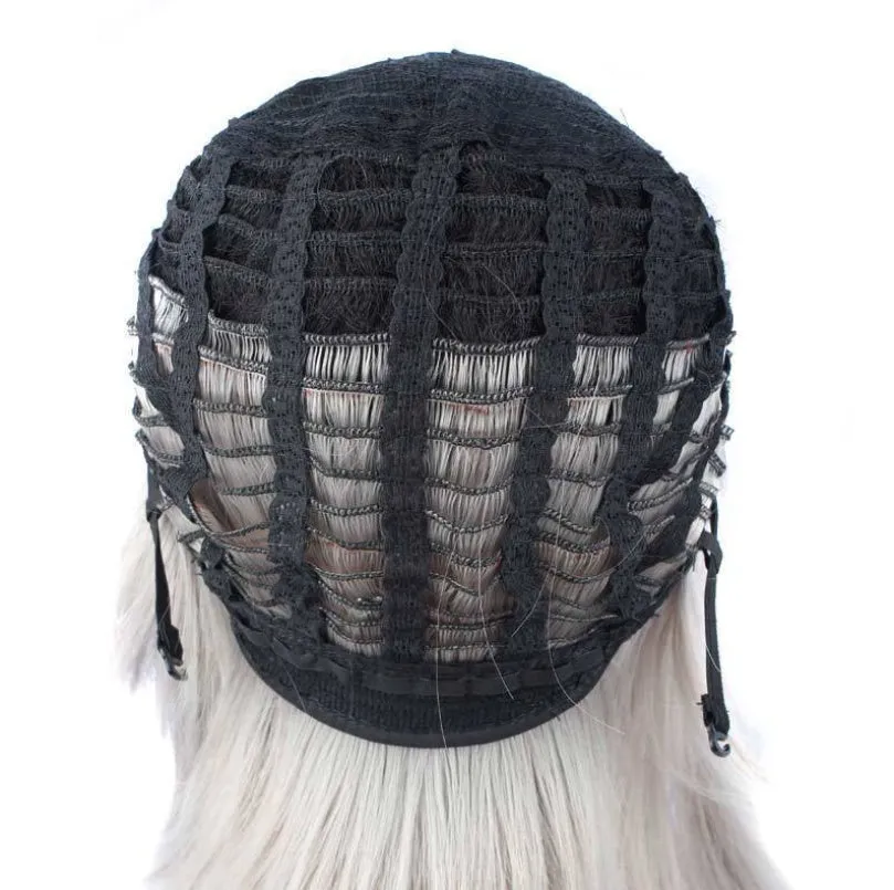 Ladies wig headgear Ruili style high temperature wire mechanism process any skin tone any face type white colour