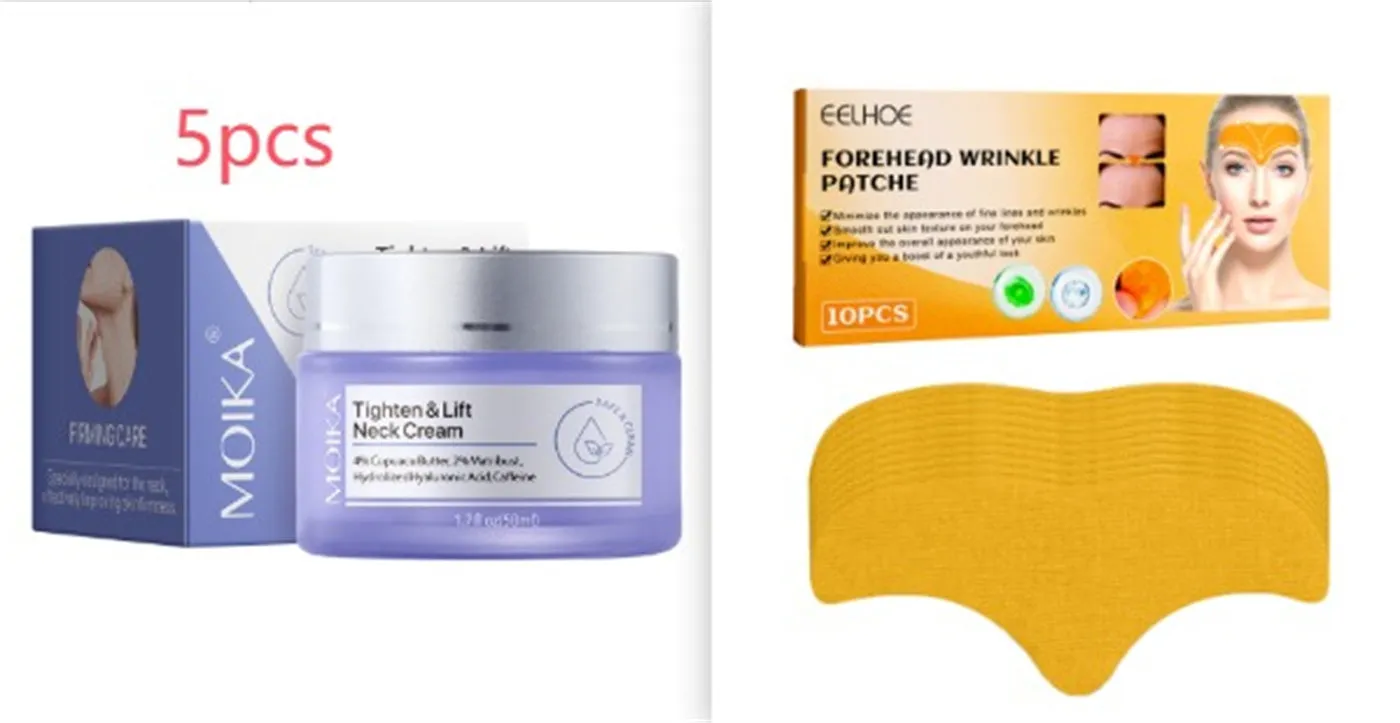 Neck firming cream in a white jar with gold lid, 50g, for reducing wrinkles and sagging skin