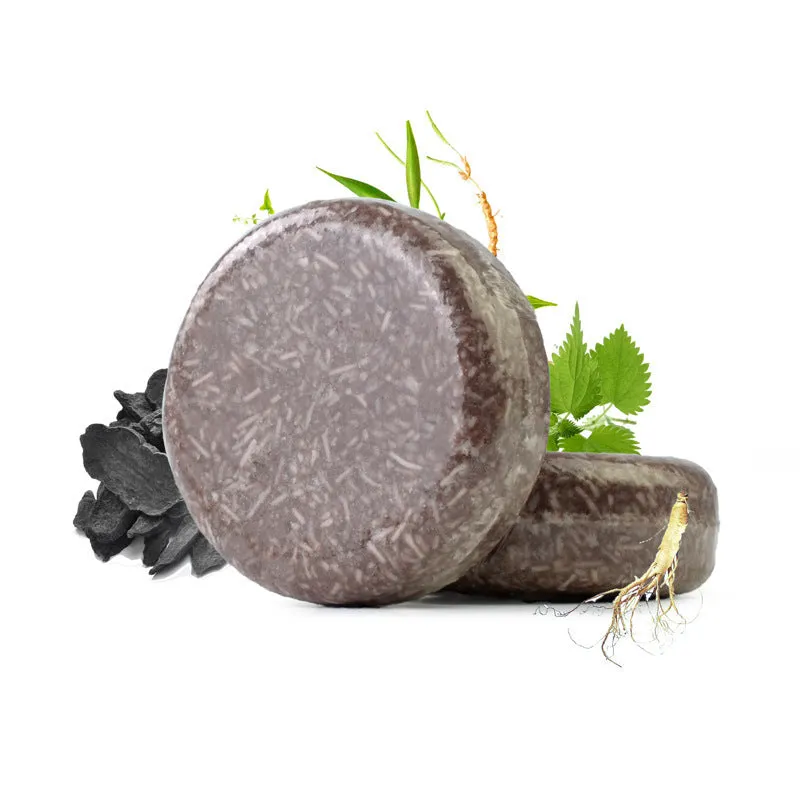 Ginger shampoo soap 60g anti-dandruff bar on a wooden surface