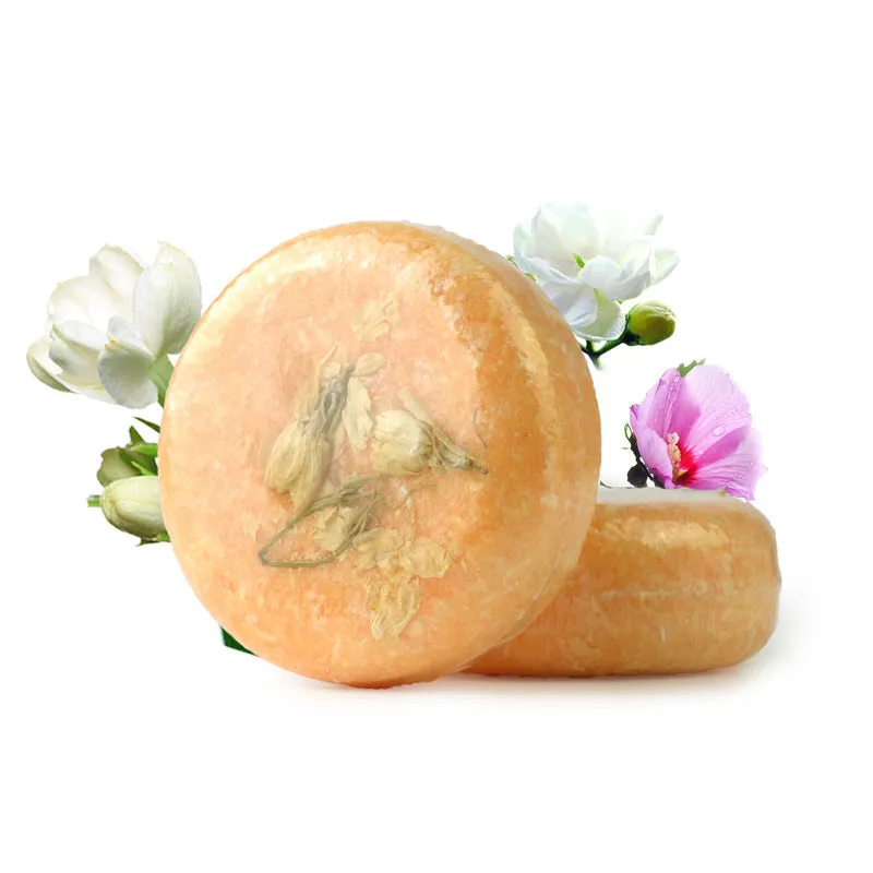 Ginger shampoo soap 60g anti-dandruff bar on a wooden surface