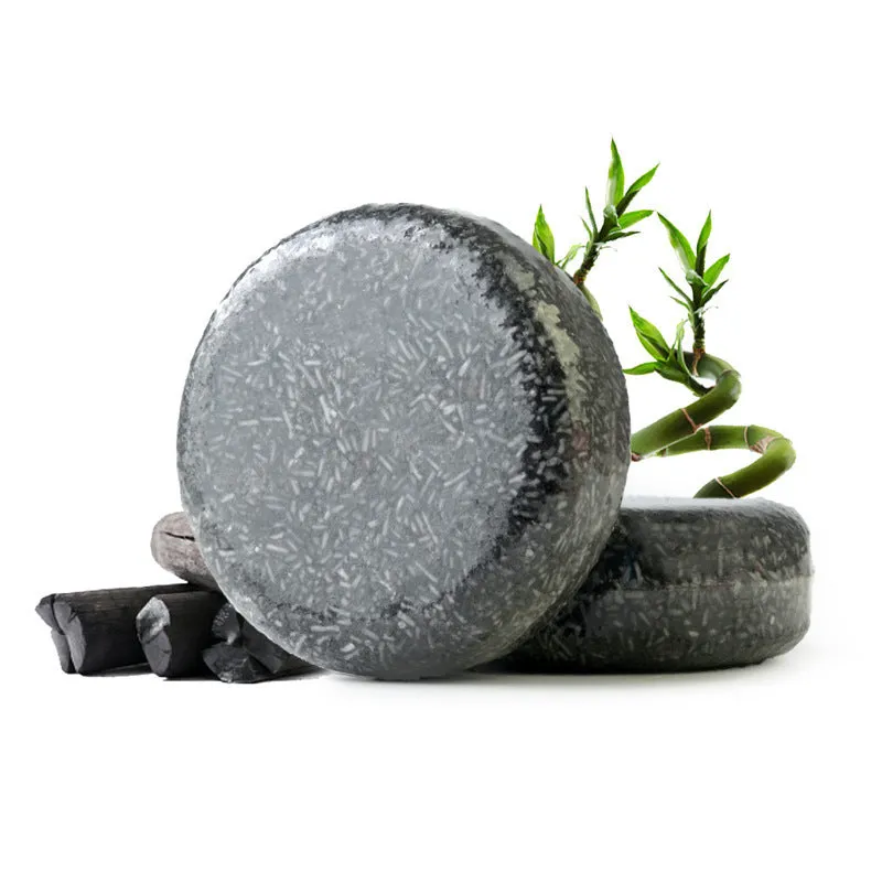 Ginger shampoo soap 60g anti-dandruff bar on a wooden surface