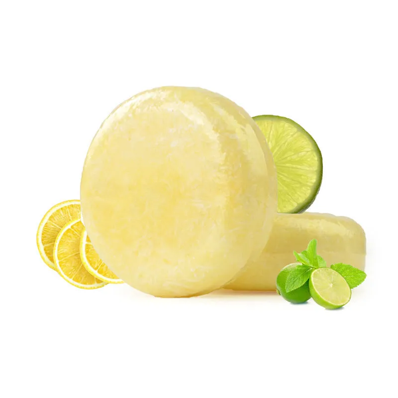 Ginger shampoo soap 60g anti-dandruff bar on a wooden surface