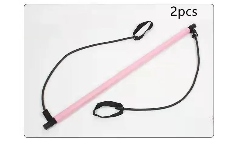 92cm Pilates bar with stainless steel tube and foam grip in light blue on a white background