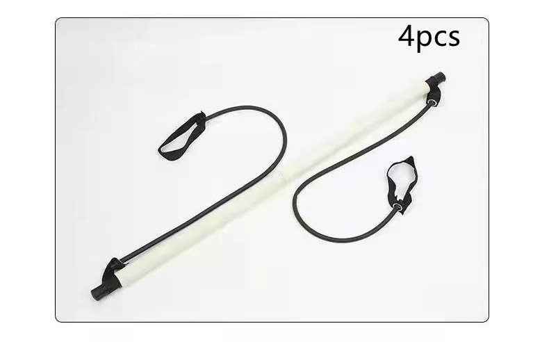 92cm Pilates bar with stainless steel tube and foam grip in light blue on a white background