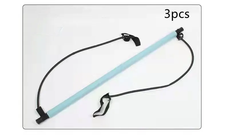 92cm Pilates bar with stainless steel tube and foam grip in light blue on a white background