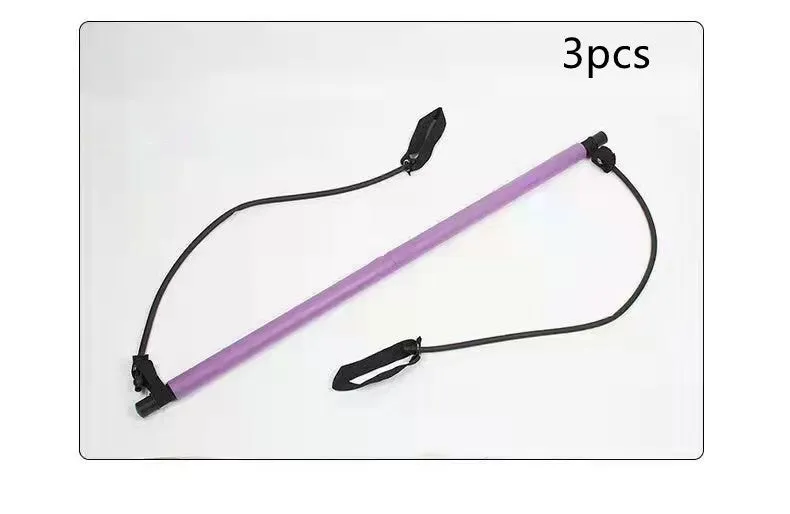92cm Pilates bar with stainless steel tube and foam grip in light blue on a white background