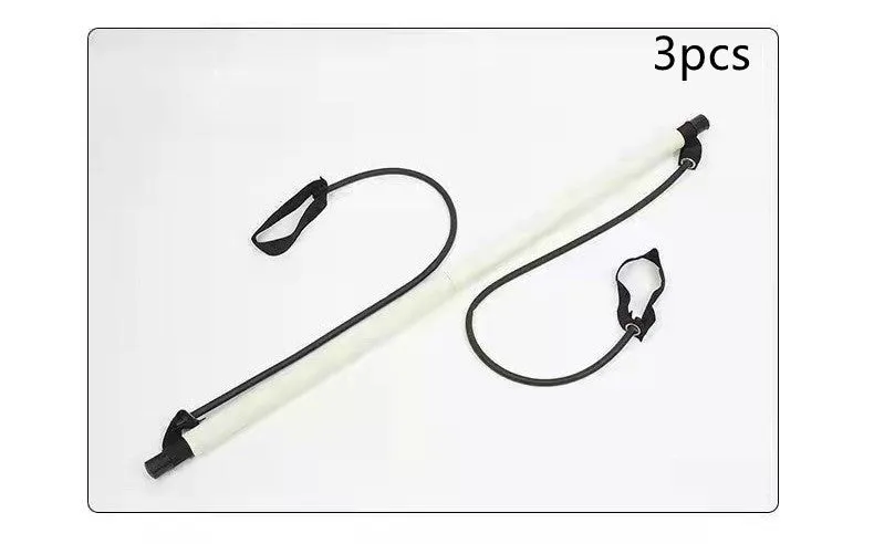 92cm Pilates bar with stainless steel tube and foam grip in light blue on a white background