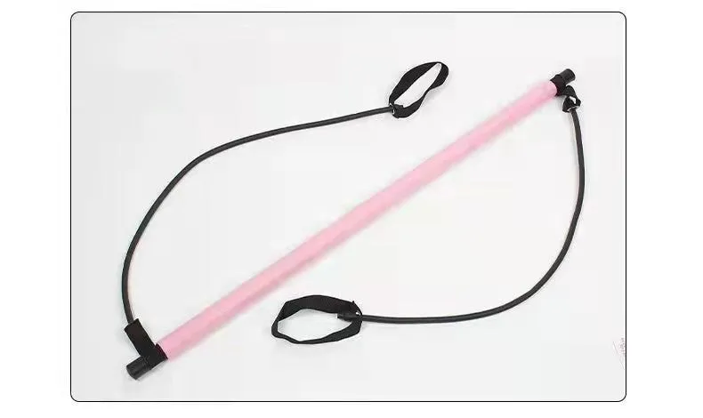 92cm Pilates bar with stainless steel tube and foam grip in light blue on a white background