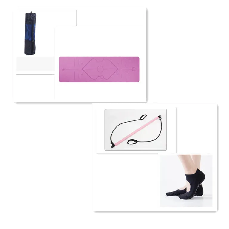 92cm Pilates bar with stainless steel tube and foam grip in light blue on a white background