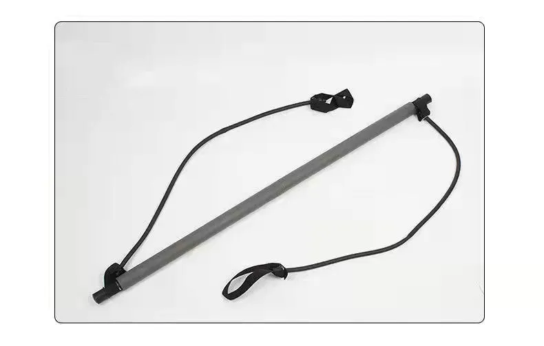 92cm Pilates bar with stainless steel tube and foam grip in light blue on a white background