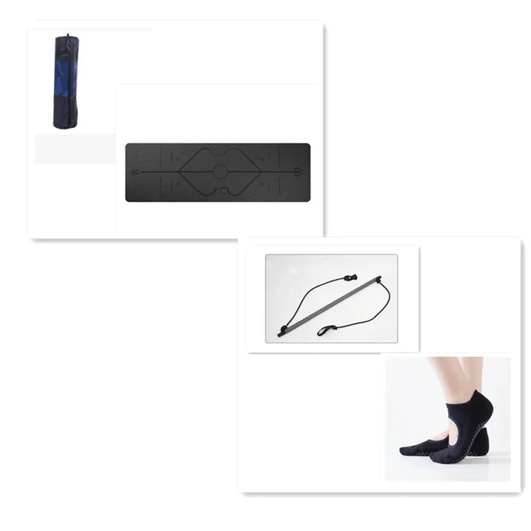 92cm Pilates bar with stainless steel tube and foam grip in light blue on a white background