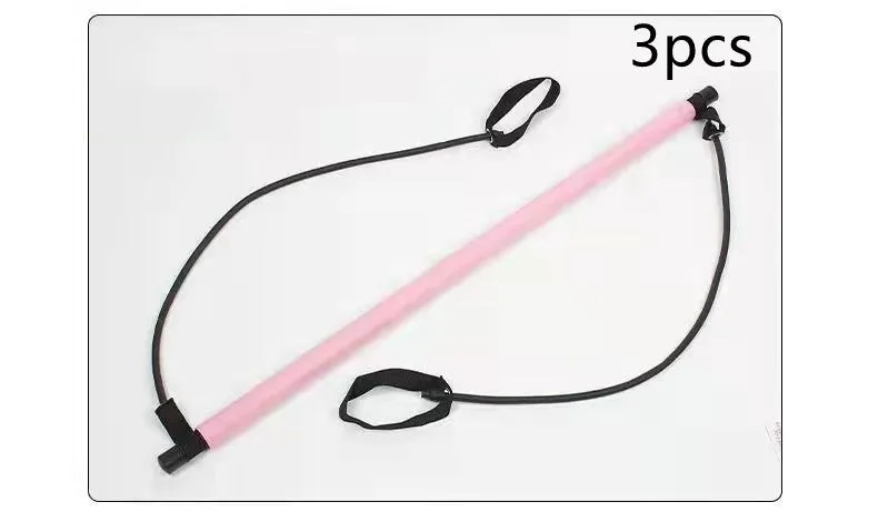 92cm Pilates bar with stainless steel tube and foam grip in light blue on a white background