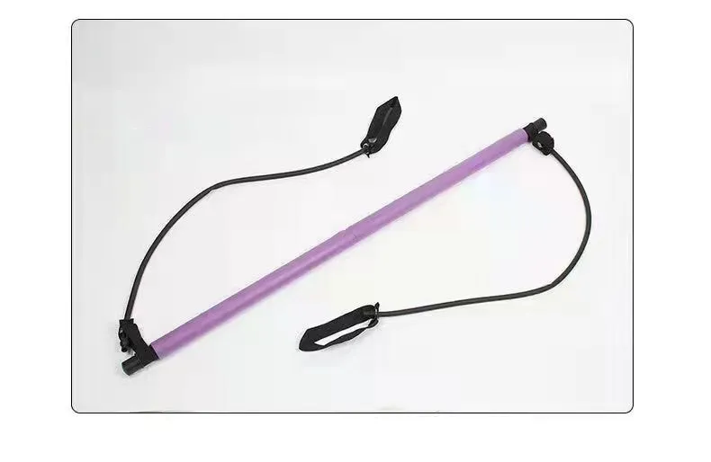 92cm Pilates bar with stainless steel tube and foam grip in light blue on a white background